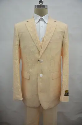 Seersucker-2BV Orange - Mens Modern Fit Suit