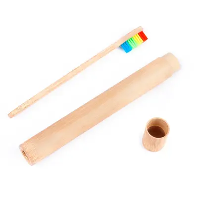 Toothbrush Bamboo Tube Portable Travel Bamboo Pipe B & B Disposable Box Travel Tube | Style: Children's Bamboo 16cm