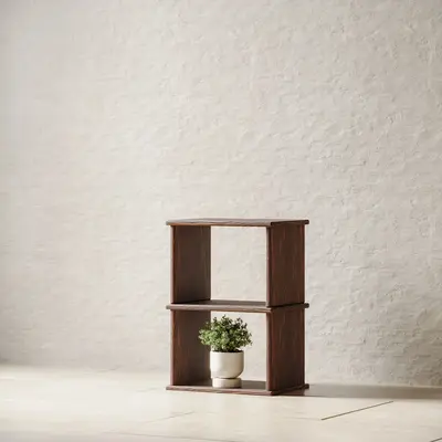 Nightstand bookshelf in walnut