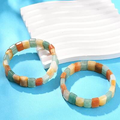 Natural Mixed Gemstone Beaded Stretch Bracelets for Women Men