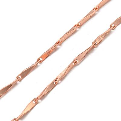 Brass Bar Link Chain Necklaces Making with Clasp