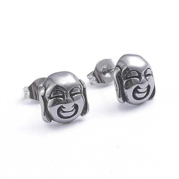 Retro 304 Stainless Steel Stud Earrings