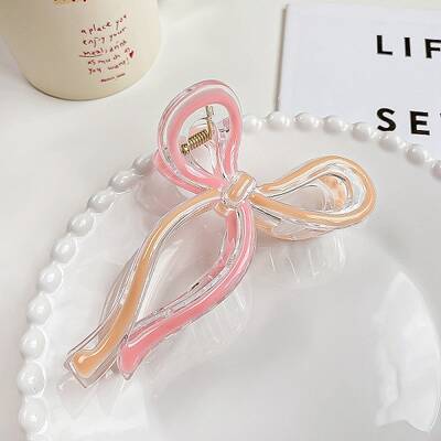 Enamel Bowknot Plastic Large Claw Hair Clips