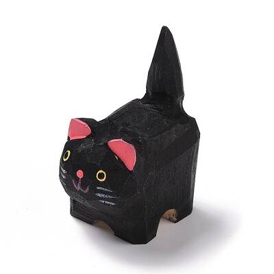 Cat Shape Wood Figurines