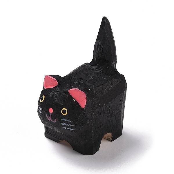 Cat Shape Wood Figurines