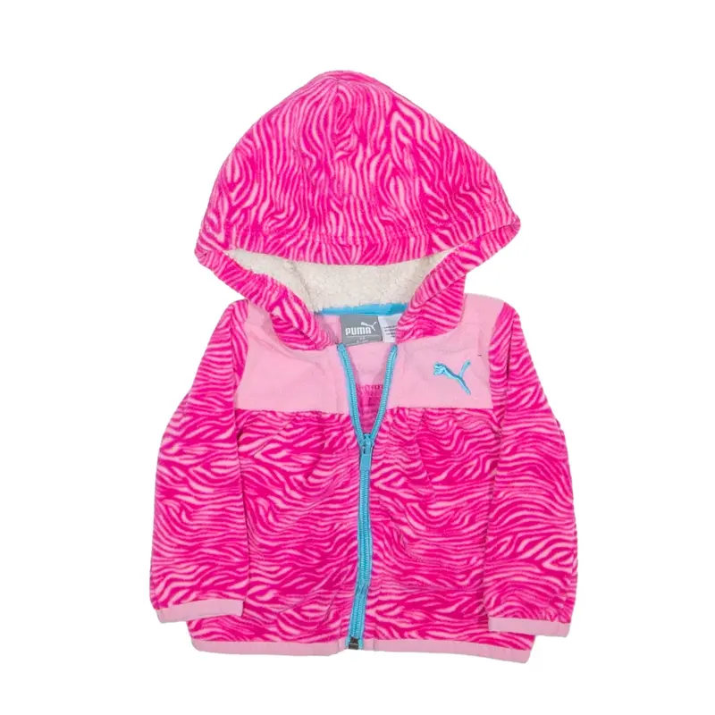 PUMA Fleece Hoodie Pink Full Zip Girls 2 Years