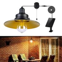Solar Pendant Light Indoor Outdoor, Solar Shed Light IP65 Waterproof Metal Powered Solar Chandelier, Gazebo Lights with Pull ...