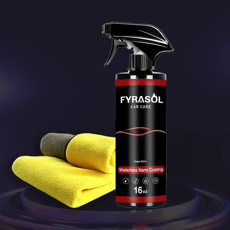 Fyrasol 3-in-1 Nano Ceramic Car Coating Spray Waterless Wash Hydrophobic Protection Long-Lasting Gloss Auto Detailing Supplie...