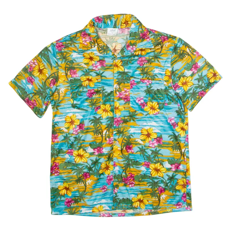 BOLAND Mens Hawaiian Shirt Blue Floral M