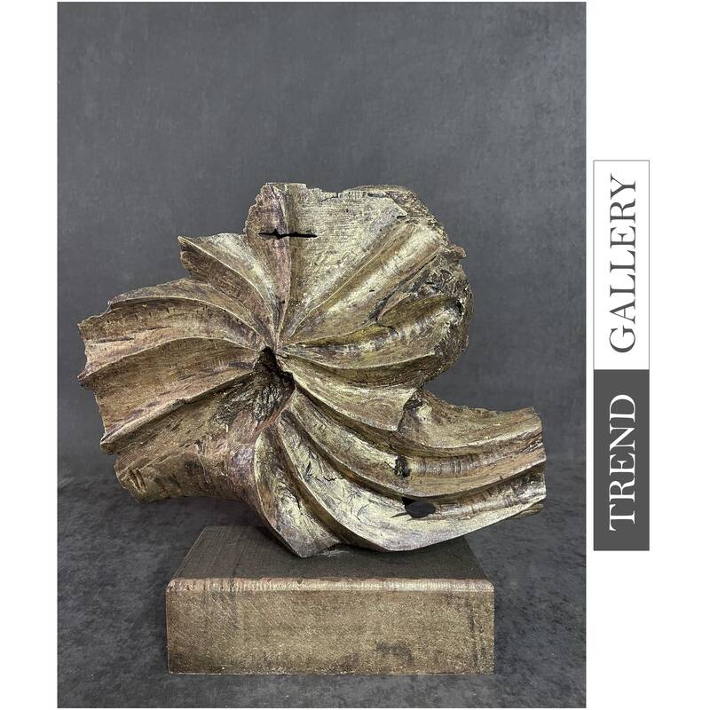 Creative Sinuous Wood Sculpture Abstract Sculpture Original Hand Carved Home Decor | PULSAR 13.7"x13"