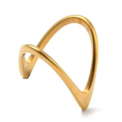Ion Plating(IP) 304 Stainless Steel Cuff Rings for Women