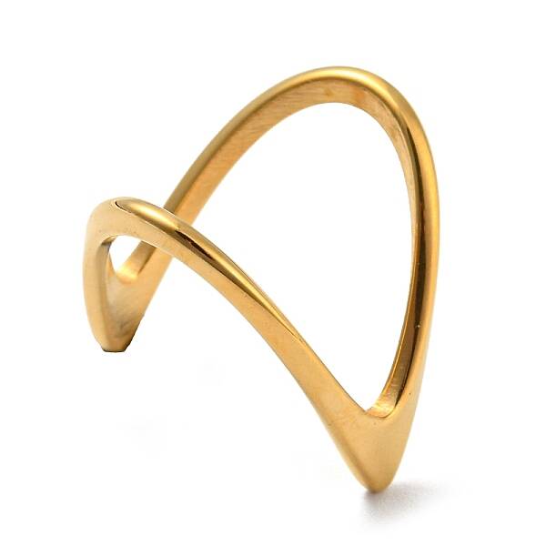 Ion Plating(IP) 304 Stainless Steel Cuff Rings for Women