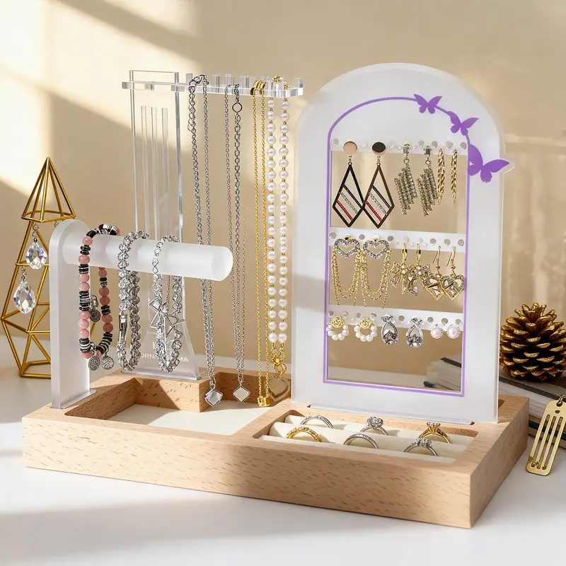 Pink Ice Cream Arch Jewelry Organizer Stand Display – Cute Vanity Org