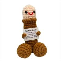 Cute Crochet Doll, 1 Count Creative Knitted Decor with Positive Message Card, Cuddly Doll Gift, Valentine's Day New Year Birt...
