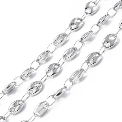 Tarnish Resistant 304 Stainless Steel Coffee Bean Link Chains