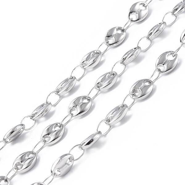 Tarnish Resistant 304 Stainless Steel Coffee Bean Link Chains