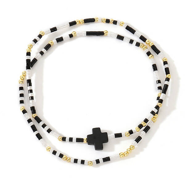 2Pcs Bohemian Glass Seed Beaded Stretch Bracelet Sets