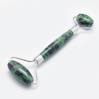 Natural Ruby in Zoisite Brass Face Massager