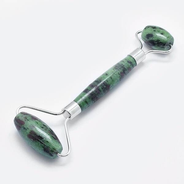 Natural Ruby in Zoisite Brass Face Massager