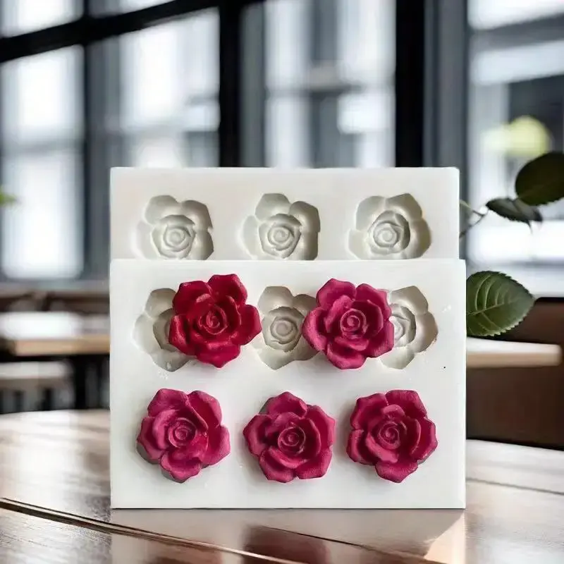Rose Shaped Chocolate Mold, 1 Count 3D Silicone Mold, Flower Shaped Candy Mold, Fondant Mold, DIY Handmade Gifts, Cake Deco...