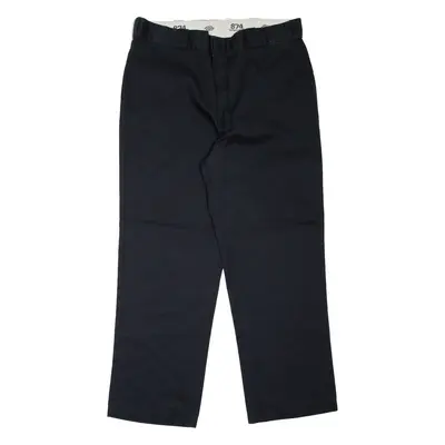 DICKIES 874 Workwear Mens Trousers Black Regular Straight W38 L30