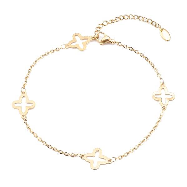 304 Stainless Steel Clover Link Anklets