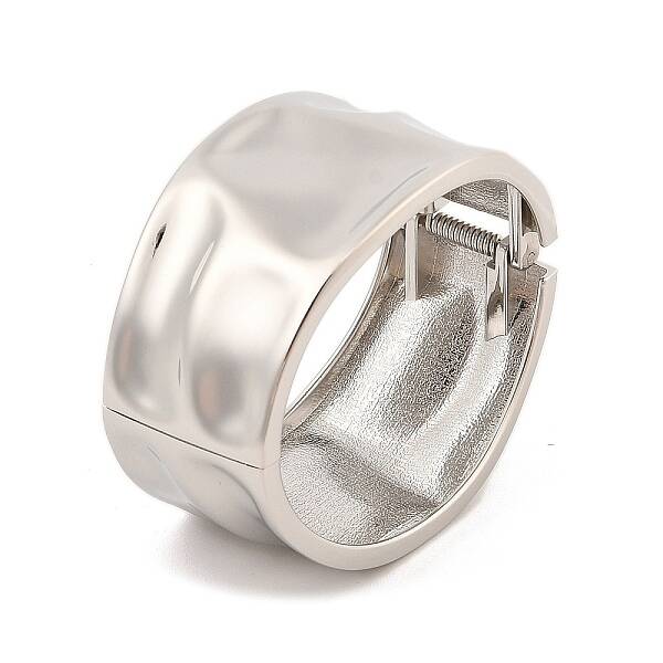 Non-Tarnish Vintage Hammered Alloy Wide Hinged Bangles for Women