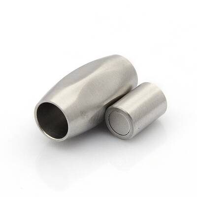 Tarnish Resistant 304 Stainless Steel Matte Surface Magnetic Clasps with Glue-in Ends