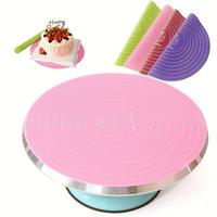 Modern Silicone Cake Turntable Mat, 1 Count Non-stick Cake Rotating Mat with Measurement Value, Heat Resistant Baking Mat for...