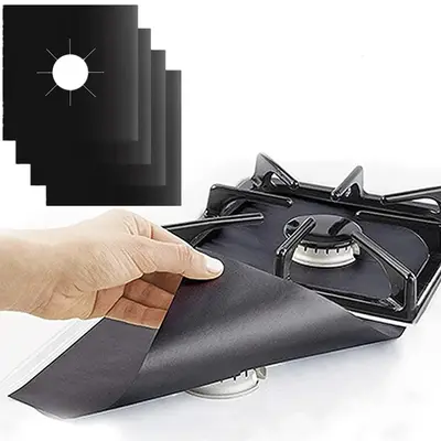 Stove Covers, 4 Counts Gas Stove Burner Cover, Anti-stick & Oil-proof Stove Pad, Reusable Non-stick Washable Stove Covers, St...