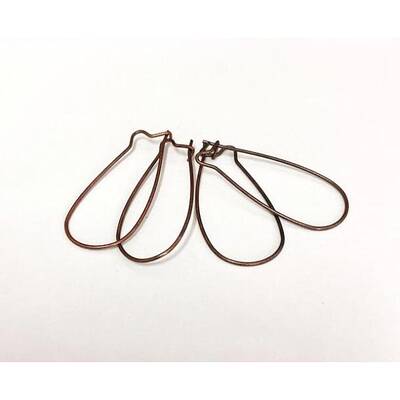 Red Copper Brass Hoop Earrings Findings Kidney Ear Wires Making Findings