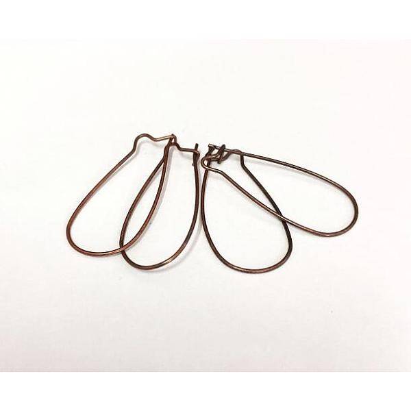 Red Copper Brass Hoop Earrings Findings Kidney Ear Wires Making Findings