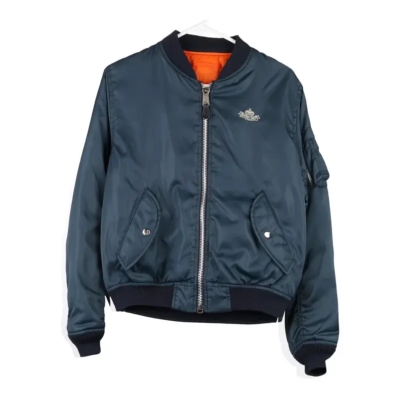 Age 12-14 MA-1 Royallino Reversible Bomber Jacket - Large Blue Polyester