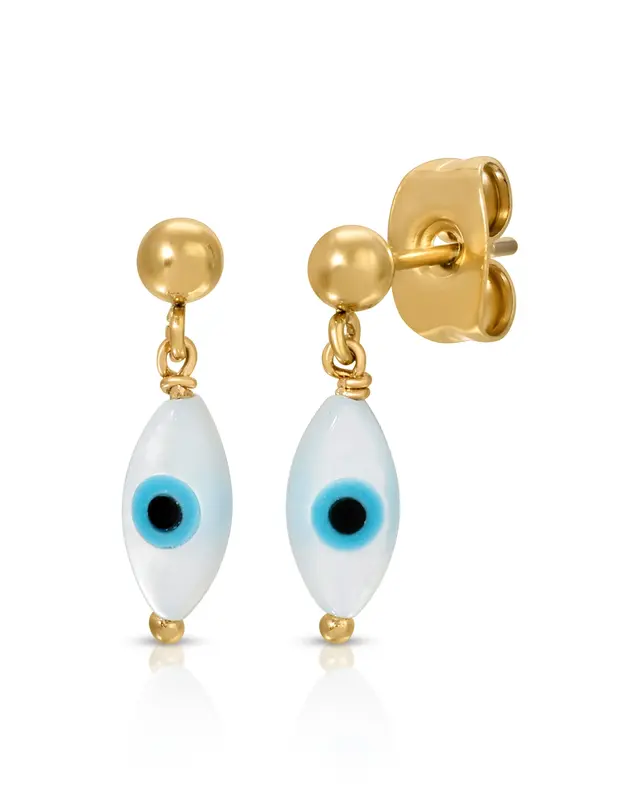 Evil Eye Earrings | Metal Color: Gold