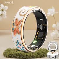 Koepovk- Smart Ring Fitness Sleep Tracking Exquisite Petal Look, Heart Rate Measurement, Waterproof, Long Life Smart Fashion ...
