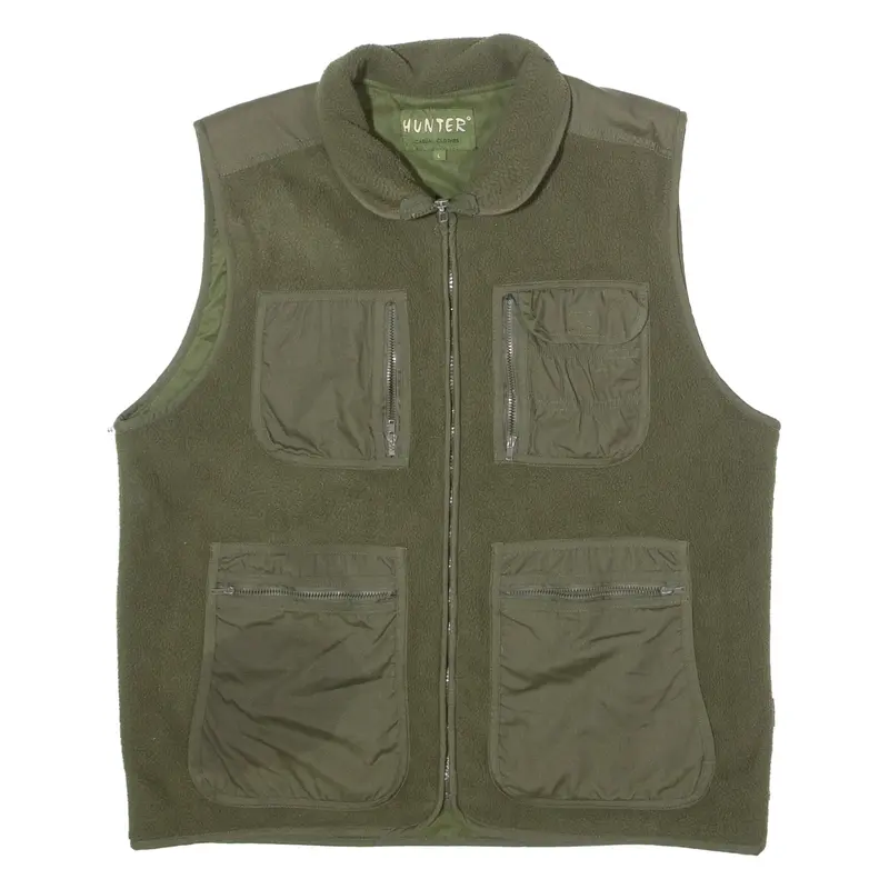 HUNTER Mens Fleece Gilet Green 90s L