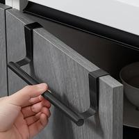 Stainless Steel Door Back Towel Single Rod, Punch-free Cabinet Hanging Rag Hanger, Modern Bathroom Essentials Accessories, Ho...