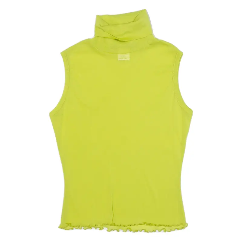 BLUE BIRDY Womens Vest Green Roll Neck Sleeveless S