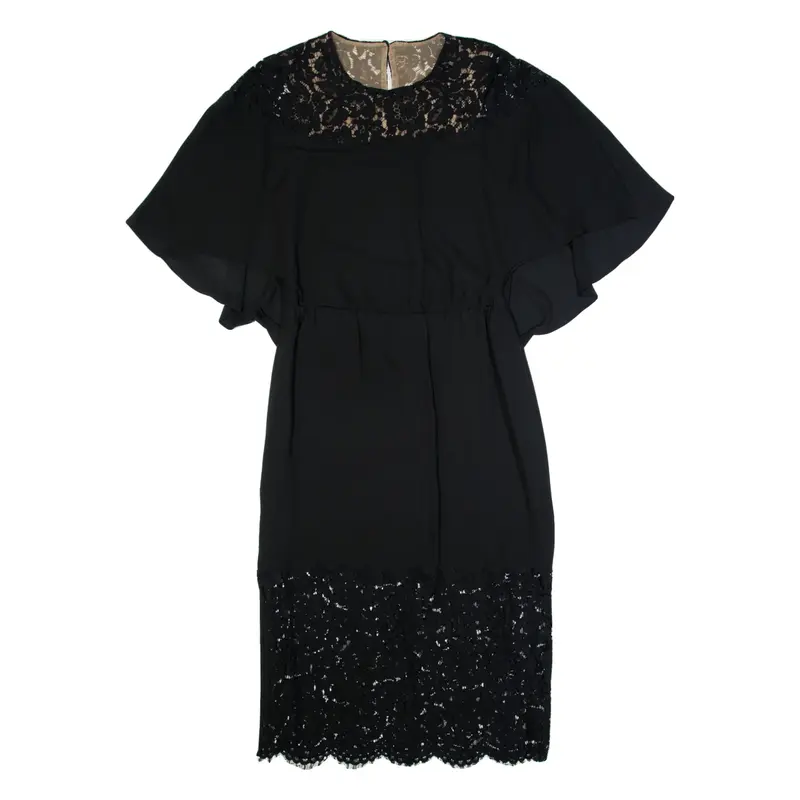 BCBGMAXAZRIA Womens Bodycon Dress Black Short Sleeve Midi XS