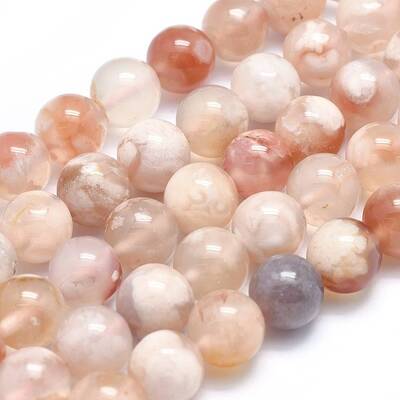 Natural Cherry Blossom Agate Beads Strands