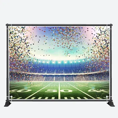 Ribbons Sky Football Field Winner Sport Backdrop - Aperturee