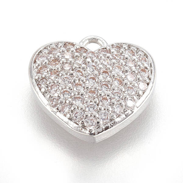 Brass Micro Pave Cubic Zirconia Charms