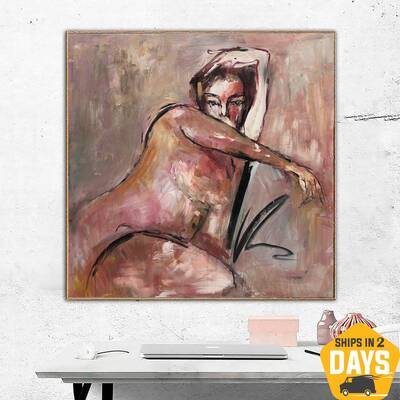 Abstract Figurative Painting Large Post Expressionist Paintings On Canvas Edgar Degas Woman Art Original Sexy Artwork | POSE ...
