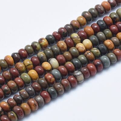 Natural Polychrome Jasper/Picasso Stone/Picasso Jasper Beads Strands