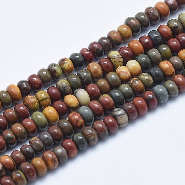 Natural Polychrome Jasper/Picasso Stone/Picasso Jasper Beads Strands