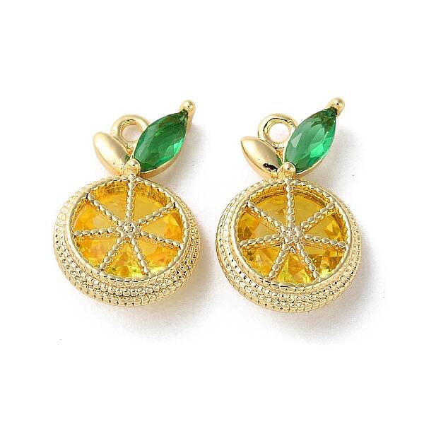 Brass Micro Pave Cubic Zirconia Charms