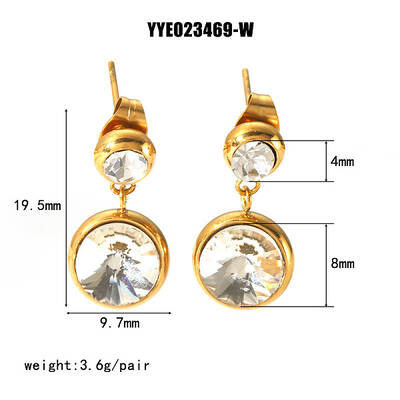 Flat Round Stainless Steel Stud Earrings
