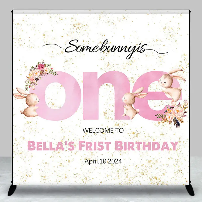 Custom Some Bunny Is One Boho 1st Birthday Backdrop - Aperturee