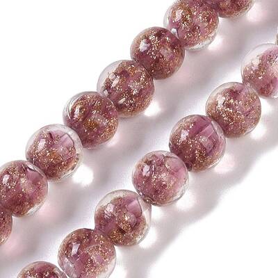 Handmade Gold Sand Lampwork Beads