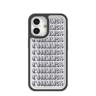 Clear Cheers iPhone 16 Case With Black Ridge